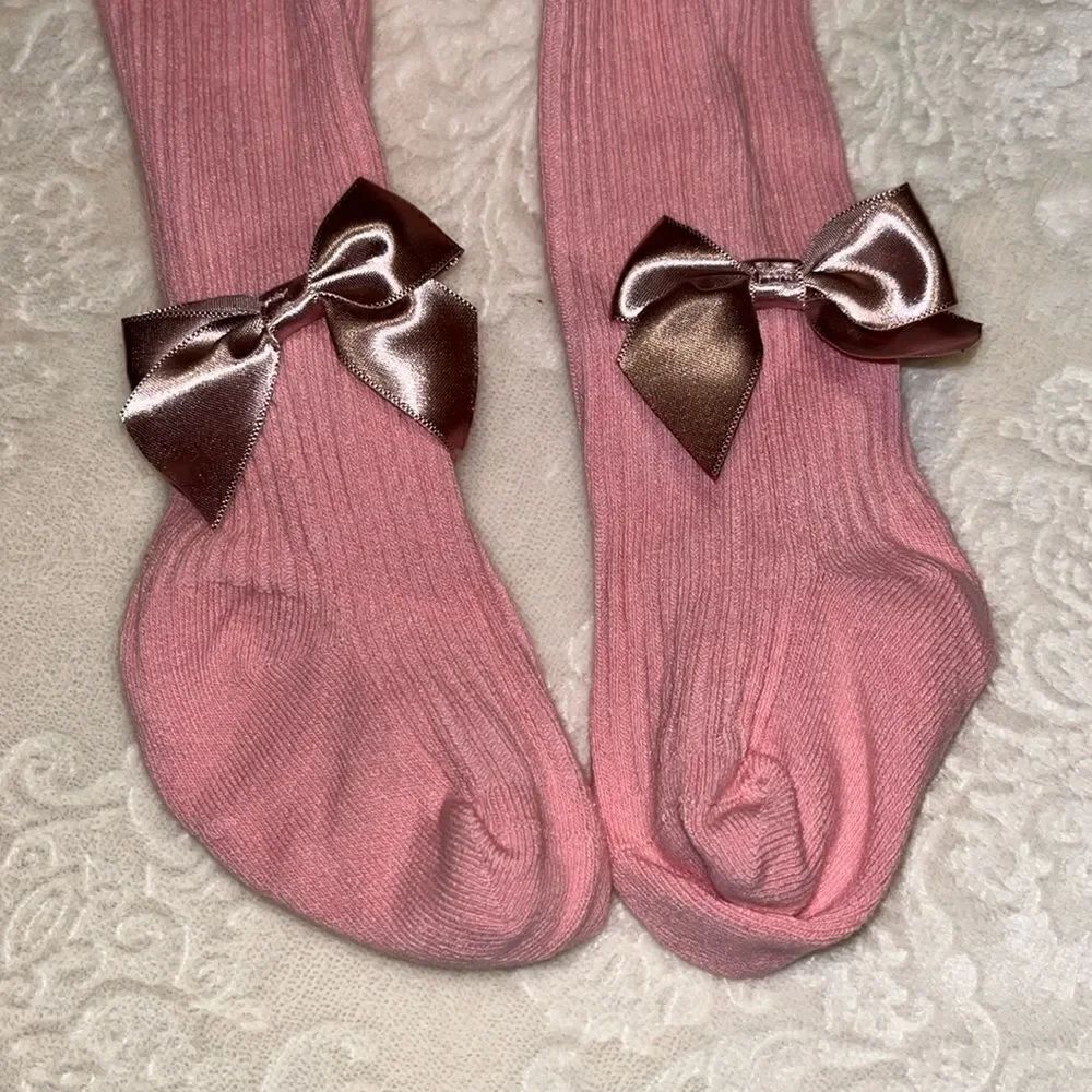 TODDLER GIRL SIZE 12-24 MONTHS NEW BOWKNOT STRETCHY SOLID DANCING LEGGINGS - Picture 3 of 3